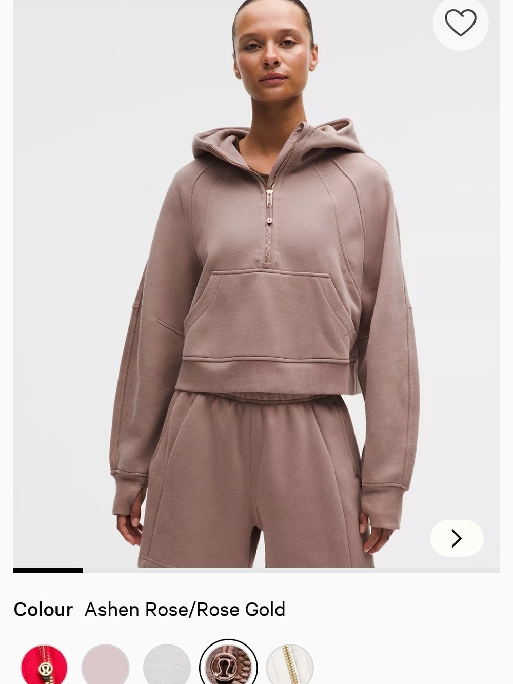 Lululemon Scuba Oversized Half Zip Hoodie - Ashen Rose / Rose Gold